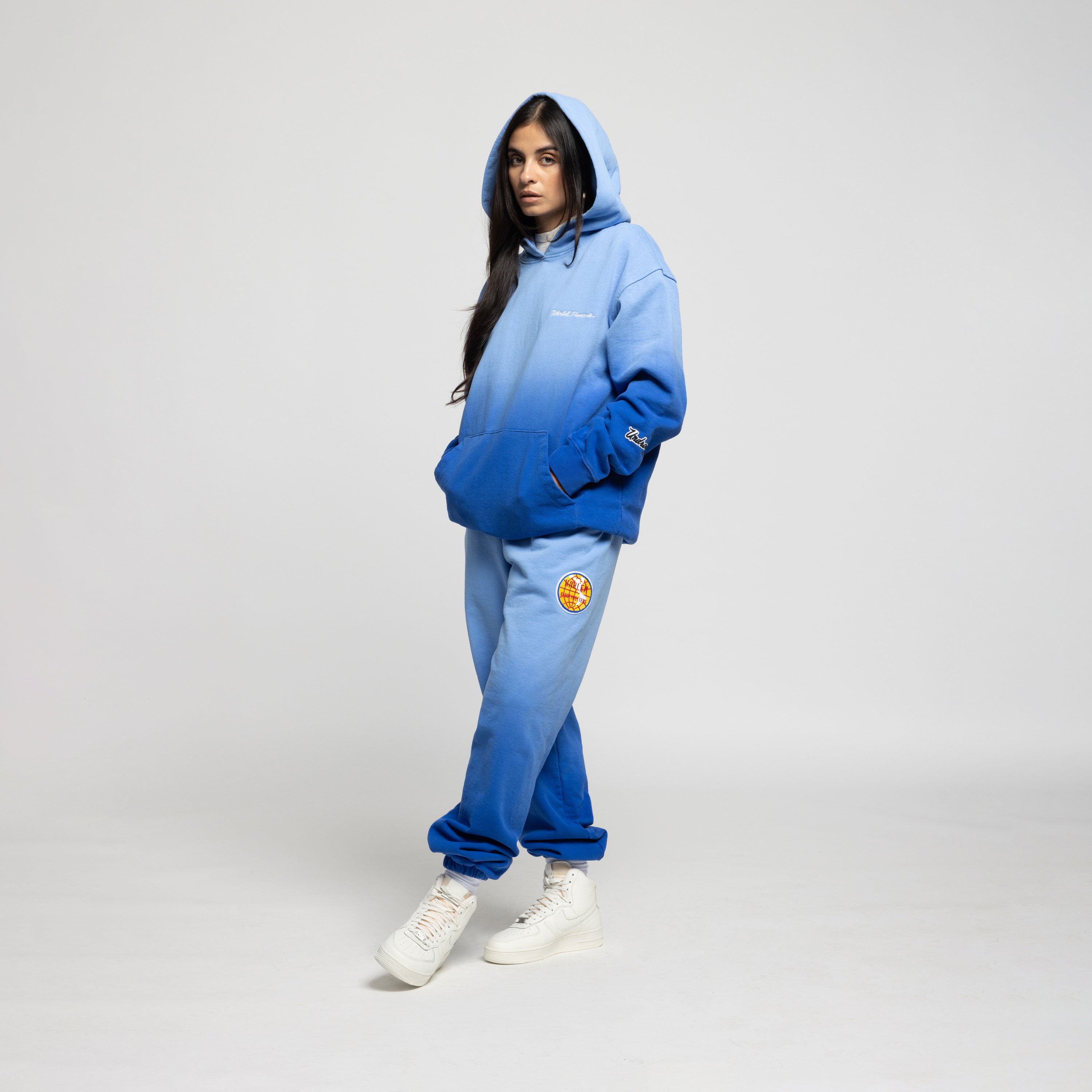 Light blue cheap cropped champion hoodie